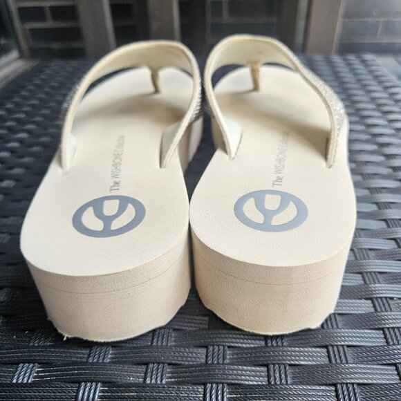 Wishbone Browns Collection Cynthia Rhinestone Platform Sandals Flip Flops Size 7 - Picture 7 of 11